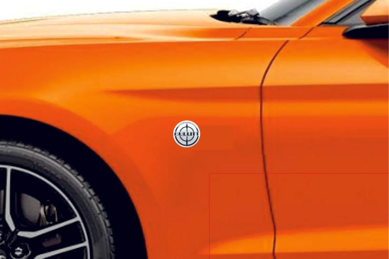 Ford Mustang stainless steel emblem for fenders with Bullitt logo (type 2) Ford emblems decoinfabric