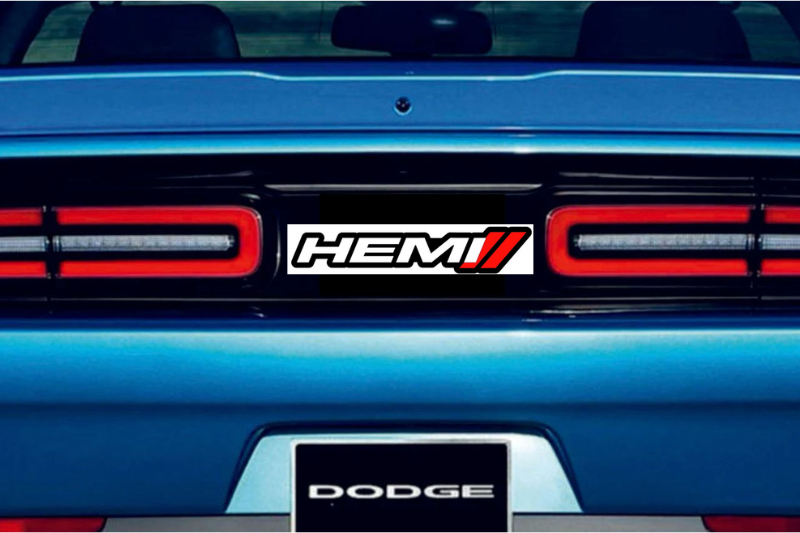 Dodge Challenger trunk rear emblem between tail lights with Hemi + Dodge logo Dodge emblems decoinfabric