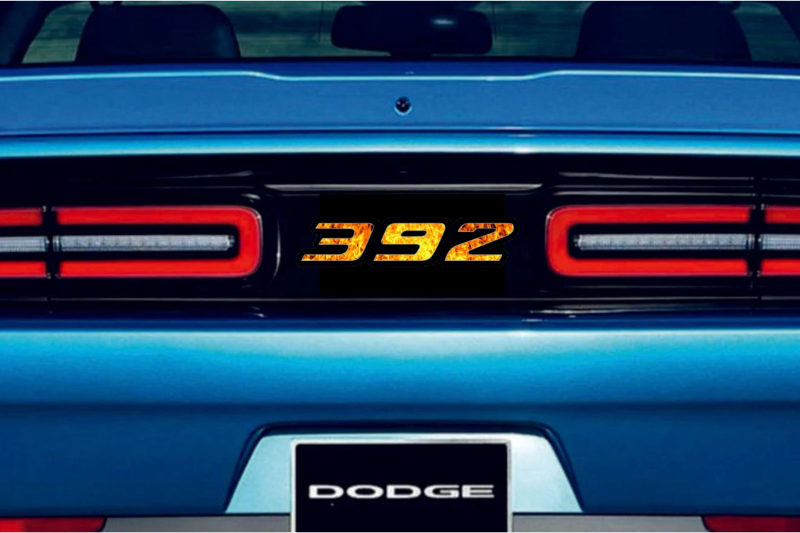 Dodge Challenger trunk rear emblem between tail lights with 392 Fire logo Dodge emblems decoinfabric
