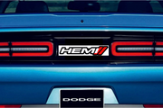 Dodge Challenger trunk rear emblem between tail lights with Hemi + Dodge logo Dodge emblems decoinfabric