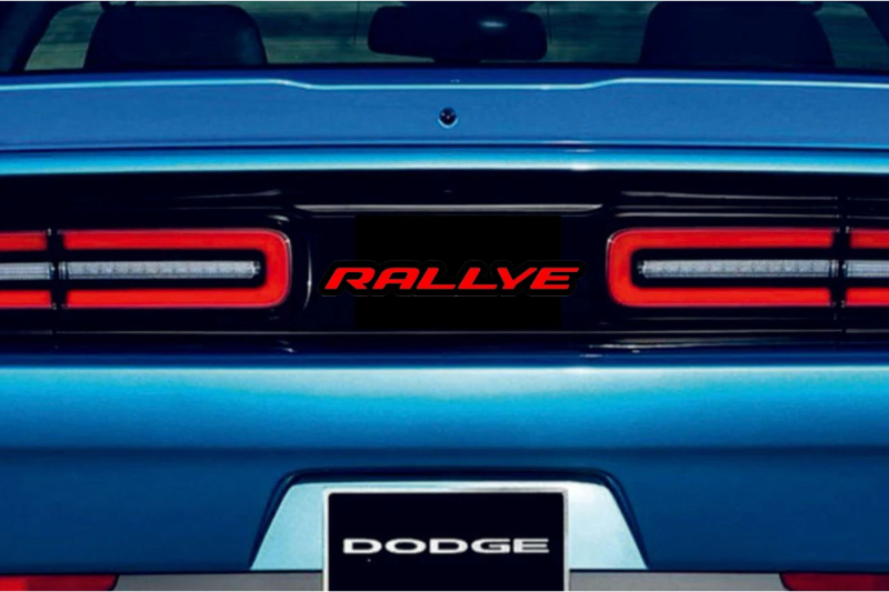 Dodge Challenger trunk rear emblem between tail lights with Rallye logo