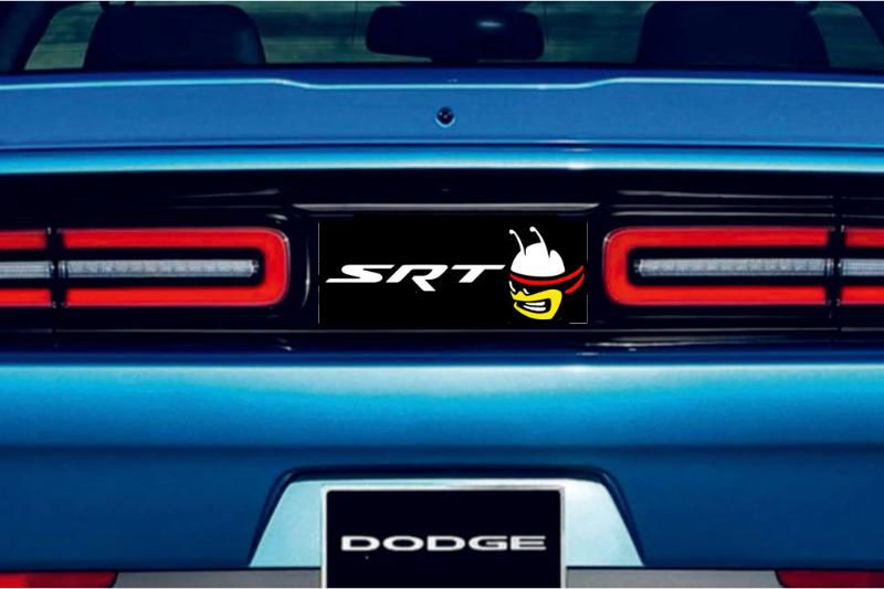 Dodge Challenger trunk rear emblem between tail lights with SRT Scatpack logo