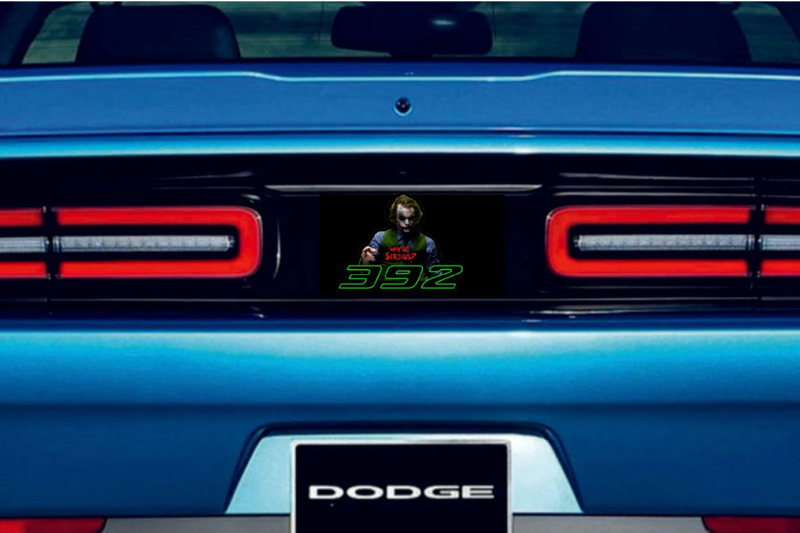 Dodge Challenger trunk rear emblem between tail lights with Joker 392 logo Dodge emblems decoinfabric