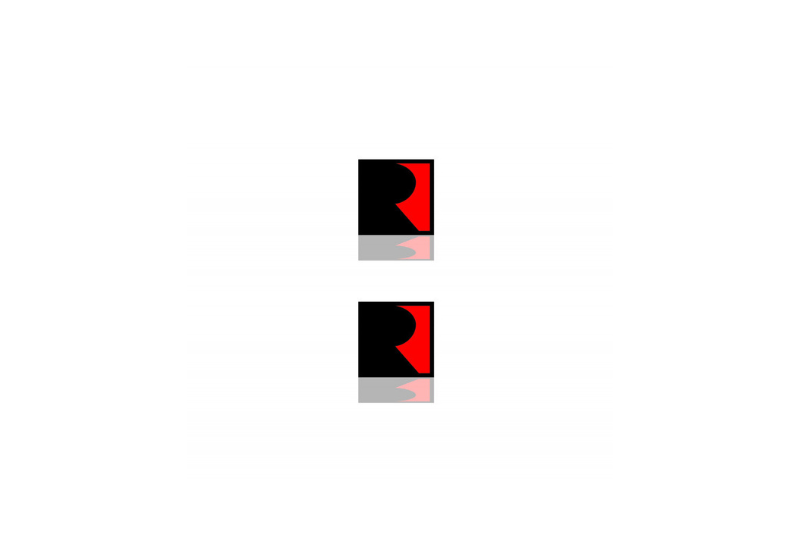 Jeep Emblem & Badge Set - Grille and Tailgate Roush logo (Type 2) Jeep emblems decoinfabric RED