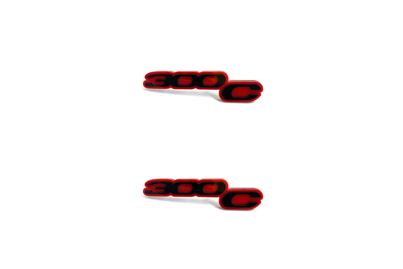 Chrysler 300C II Emblem & Badge Set - Grille and Tailgate 300C II logo (Type 3) Chrysler emblems decoinfabric RED