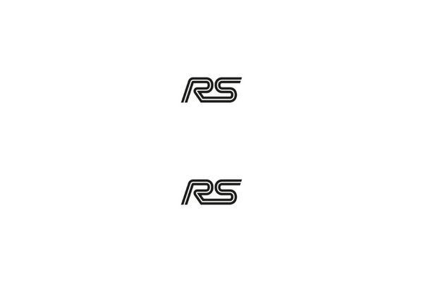 Ford Emblem & Badge Set - Grille and Tailgate RS logo (Type 4) Ford emblems decoinfabric WHITE