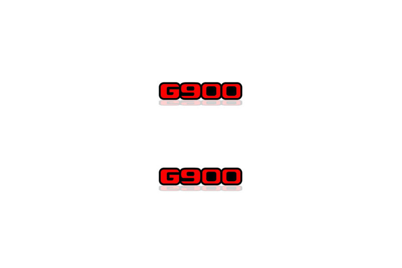 Mercedes G-Class Emblem & Badge Set - Grille and Tailgate G900 logo Mercedes emblems decoinfabric RED
