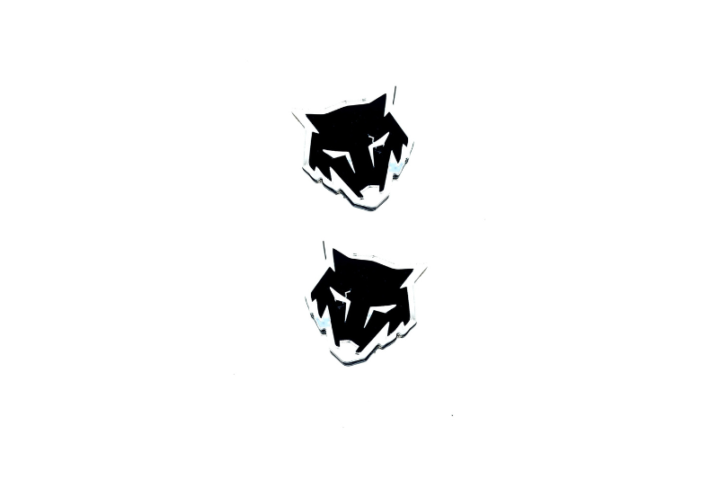 Ford Mustang Emblem & Badge Set - Grille and Tailgate Coyote logo Ford emblems decoinfabric SILVER MIRROR