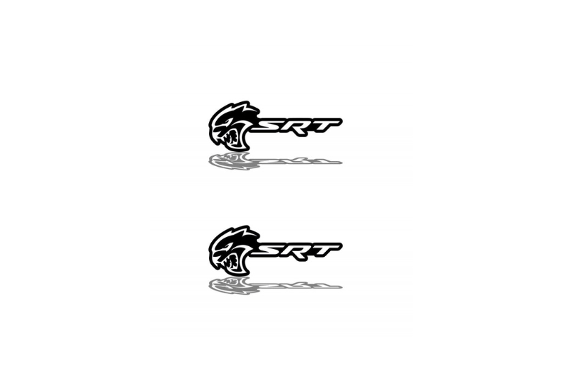 Dodge Emblem & Badge Set - Grille and Tailgate SRT Hellcat logo (Type 3) Dodge emblems decoinfabric WHITE