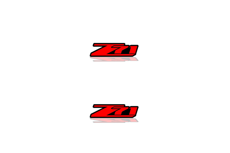 Chevrolet Emblem & Badge Set - Grille and Tailgate Z71 logo Chevrolet emblems decoinfabric RED