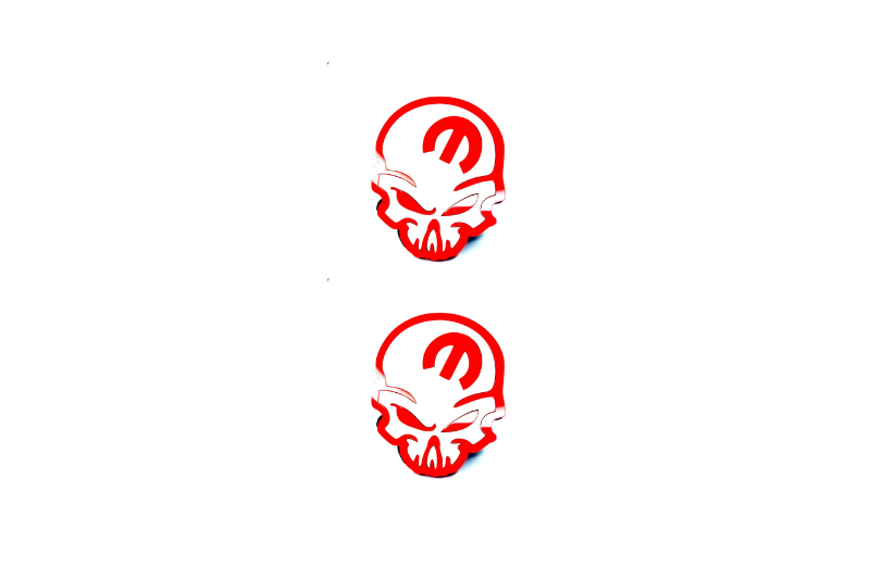 Jeep Emblem & Badge Set - Grille and Tailgate Mopar Skull logo (Type 3) Jeep emblems decoinfabric