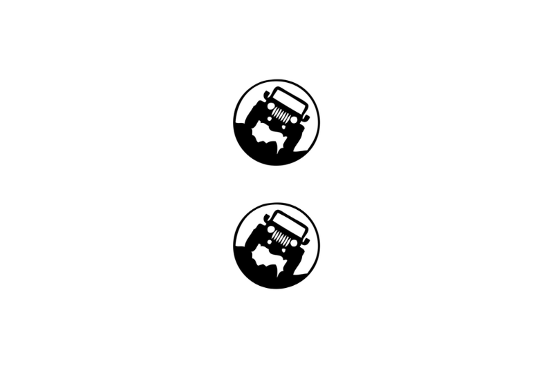 Jeep Emblem & Badge Set - Grille and Tailgate Jeep logo Jeep emblems decoinfabric WHITE