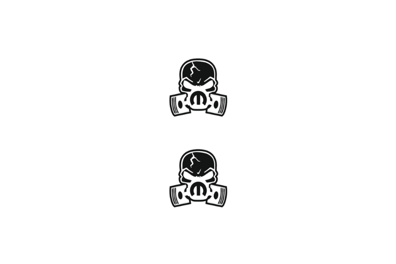 Jeep Emblem & Badge Set - Grille and Tailgate Mopar Piston Gas Mask logo Jeep emblems decoinfabric BLACK