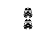 Jeep Emblem & Badge Set - Grille and Tailgate Storm Trooper Mopar logo Jeep emblems decoinfabric BLACK
