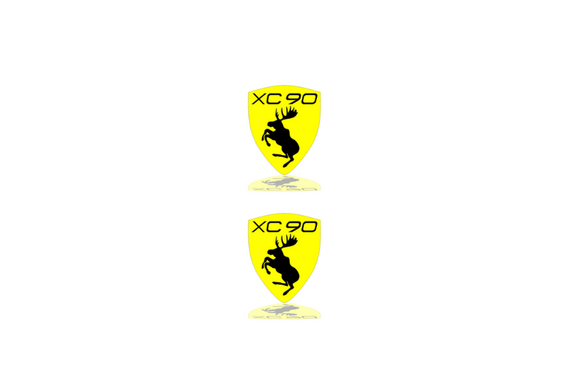 Volvo Emblem & Badge Set - Grille and Tailgate Volvo XC90 II logo Volvo emblems decoinfabric YELLOW