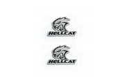 Jeep Emblem & Badge Set - Grille and Tailgate Hellcat + text Hellcat logo Jeep emblems decoinfabric SILVER MIRROR