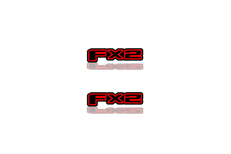 Ford Emblem & Badge Set - Grille and Tailgate FX2 logo Ford emblems decoinfabric RED