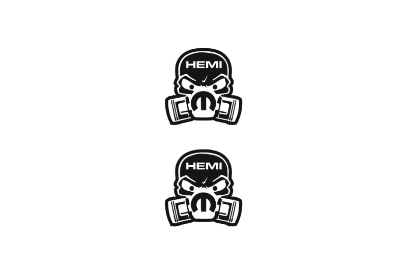 Chrysler Emblem & Badge Set - Grille and Tailgate Mopar Hemi Piston Gas logo Chrysler emblems decoinfabric WHITE
