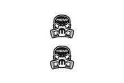 Chrysler Emblem & Badge Set - Grille and Tailgate Mopar Hemi Piston Gas logo Chrysler emblems decoinfabric WHITE