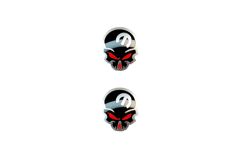 Chrysler Stainless Steel Emblem & Badge Set - Grille and Tailgate Mopar Skull logo (Type 3) Chrysler emblems decoinfabric BLA