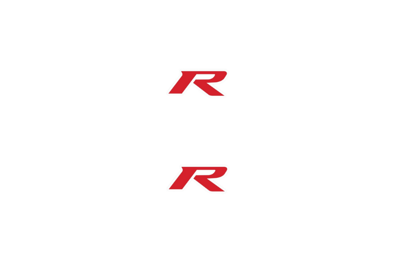 Honda Emblem & Badge Set - Grille and Tailgate Type R logo Honda emblems decoinfabric RED