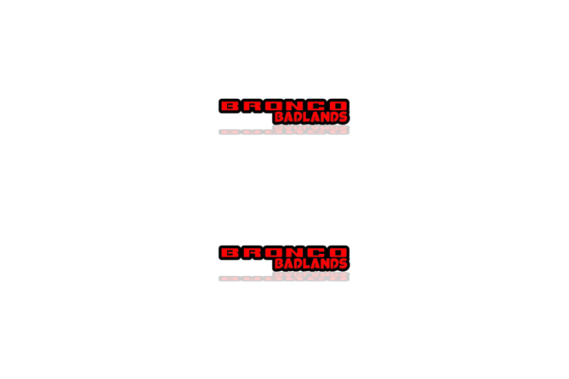 Ford Bronco Emblem & Badge Set - Grille and Tailgate Bronco Badlands logo Ford emblems decoinfabric RED