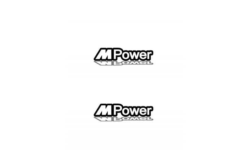 BMW Emblem & Badge Set - Grille and Tailgate M Power logo BMW emblems decoinfabric WHITE
