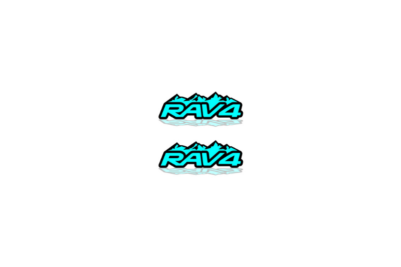 Toyota Rav4 Emblem & Badge Set - Grille and Tailgate Rav4 logo (Type 2) Toyota emblems decoinfabric LIGHT BLUE