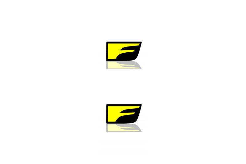 Lexus Emblem & Badge Set - Grille and Tailgate F Sport logo (Type 4) Lexus emblems decoinfabric YELLOW