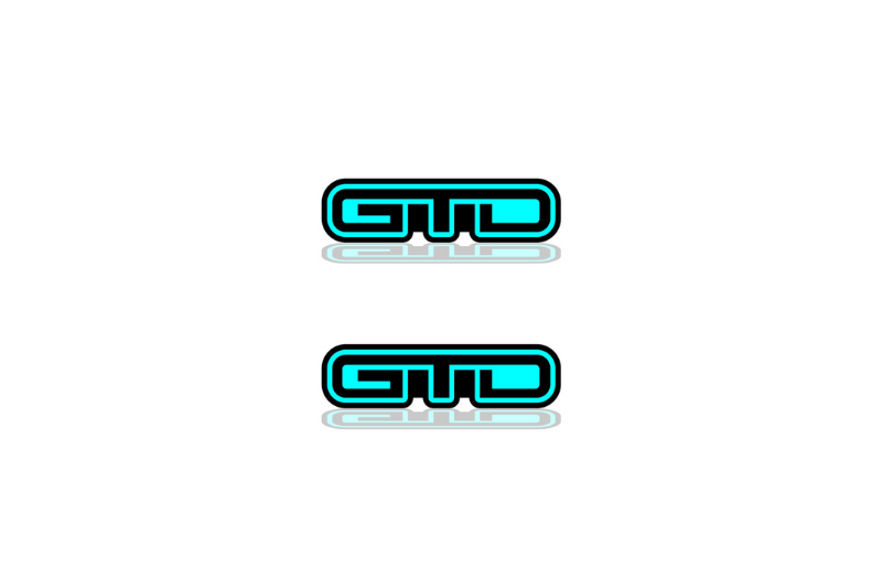 Ford Mustang Emblem & Badge Set - Grille and Tailgate GTD logo (Type 2) Ford emblems decoinfabric LIGHT BLUE
