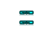 Ford Mustang Emblem & Badge Set - Grille and Tailgate GTD logo (Type 2) Ford emblems decoinfabric LIGHT BLUE