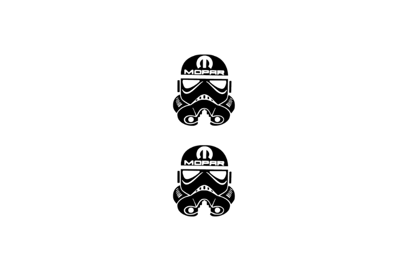 Chrysler Emblem & Badge Set - Grille and Tailgate Storm Trooper Mopar logo Chrysler emblems decoinfabric BLACK