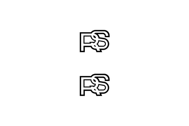 Ford Emblem & Badge Set - Grille and Tailgate RS logo (Type 3) Ford emblems decoinfabric WHITE