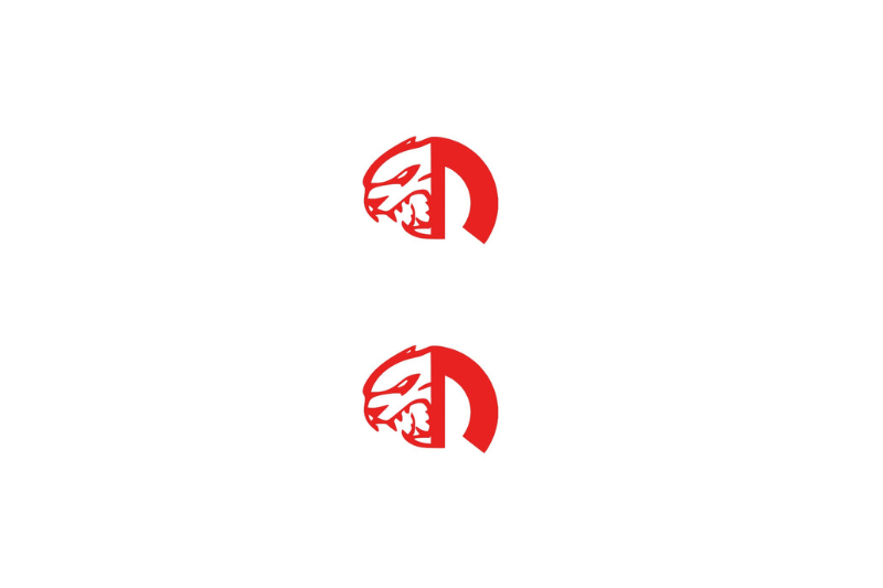Chrysler Emblem & Badge Set - Grille and Tailgate Mopar Hellcat logo Chrysler emblems decoinfabric RED