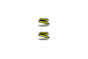 Volkswagen Emblem & Badge Set - Grille and Tailgate R-Line logo (Type 3) Volkswagen emblems decoinfabric YELLOW
