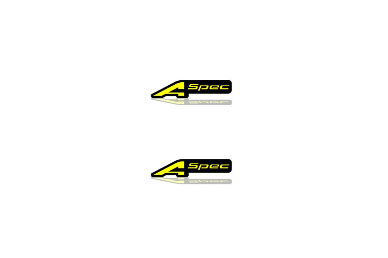 Acura Emblem & Badge Set - Grille and Tailgate A-Spec logo Acura emblems decoinfabric YELLOW