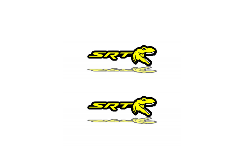 Chrysler Emblem & Badge Set - Grille and Tailgate SRT + Tirex logo Chrysler emblems decoinfabric YELLOW