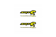Chrysler Emblem & Badge Set - Grille and Tailgate SRT + Tirex logo Chrysler emblems decoinfabric YELLOW