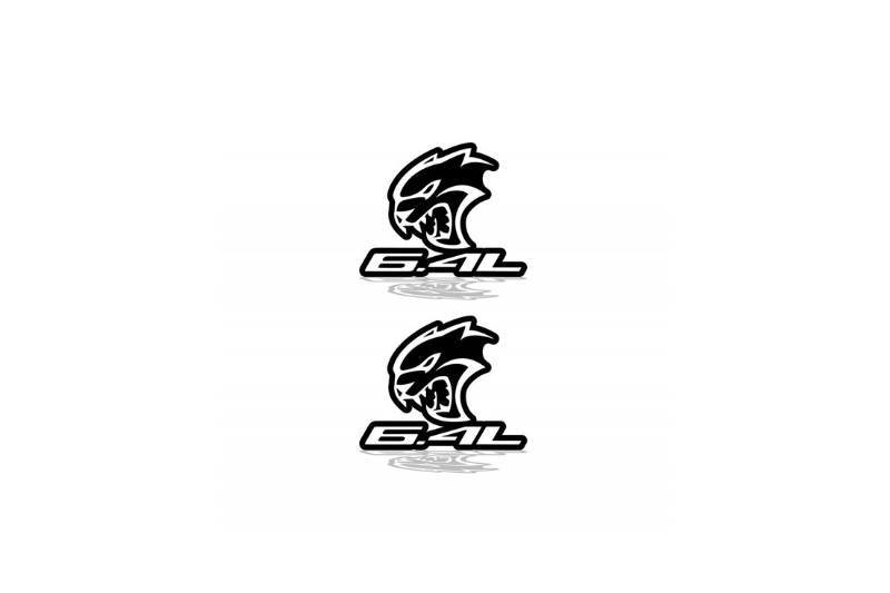 Jeep Emblem & Badge Set - Grille and Tailgate Hellcat 6.4L logo Jeep emblems decoinfabric WHITE