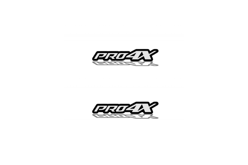 Nissan Emblem & Badge Set - Grille and Tailgate PRO4X logo Nissan emblems decoinfabric WHITE