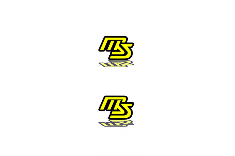 Mazda Emblem & Badge Set - Grille and Tailgate Mazdaspeed logo (Type 2) Mazda emblems decoinfabric YELLOW