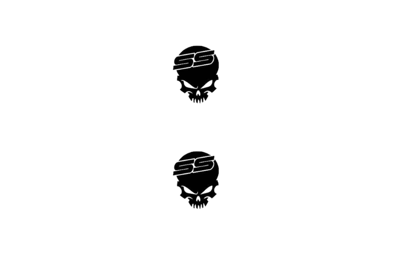Chevrolet Emblem & Badge Set - Grille and Tailgate Chevrolet SS Skull logo Chevrolet emblems decoinfabric BLACK