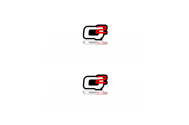 Alfa Romeo Emblem & Badge Set - Grille and Tailgate Q2 logo Alfa Romeo emblems decoinfabric WHITE