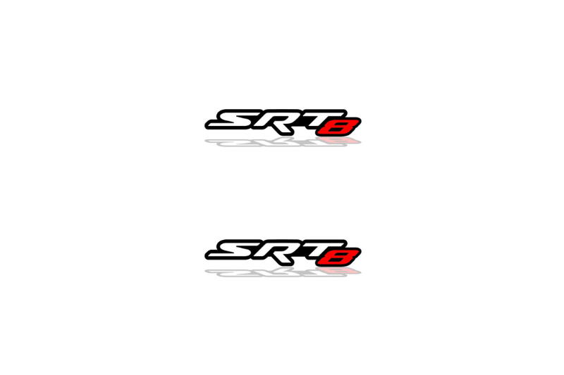 Jeep Emblem & Badge Set - Grille and Tailgate SRT8 logo (Type 2) Jeep emblems decoinfabric WHITE