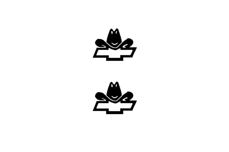 Chevrolet Emblem & Badge Set - Grille and Tailgate Chevrolet Cowboy logo Chevrolet emblems decoinfabric BLACK