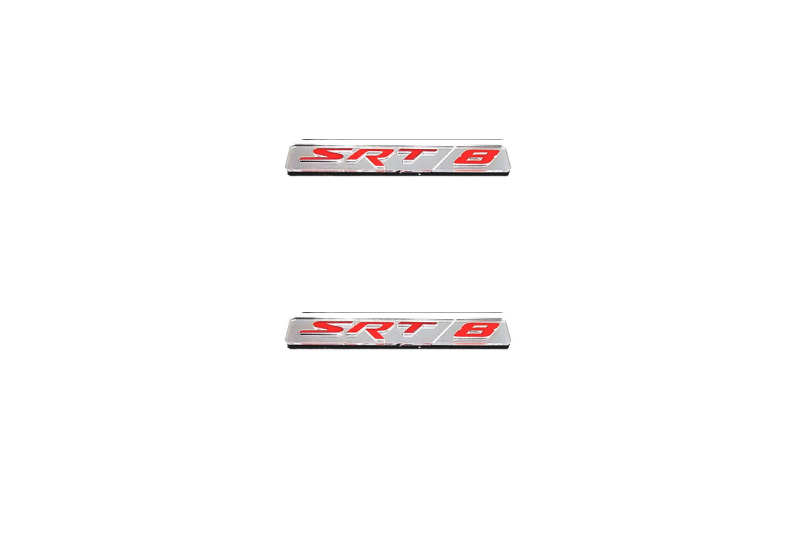 Jeep Emblem & Badge Set - Grille and Tailgate SRT8 logo (Type 3) Jeep emblems decoinfabric SILVER MIRROR