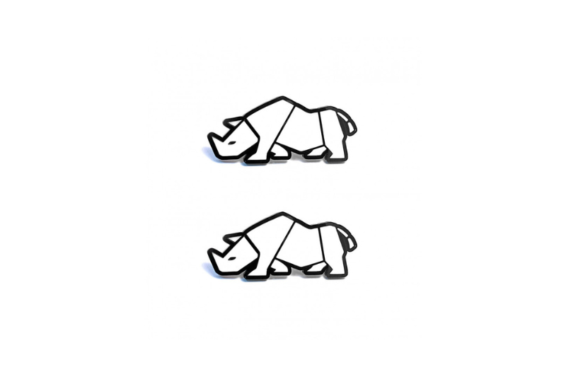 Suzuki Emblem & Badge Set - Grille and Tailgate Jimny Rhino logo Suzuki emblems decoinfabric WHITE