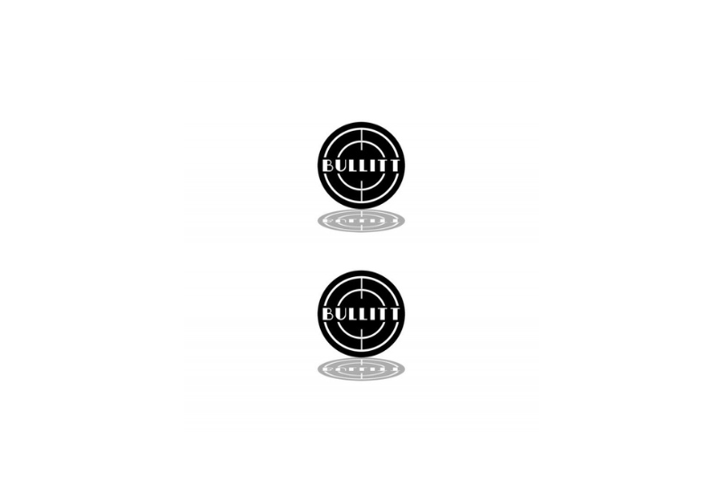 Ford Mustang Emblem & Badge Set - Grille and Tailgate Bullitt logo Ford emblems decoinfabric BLACK