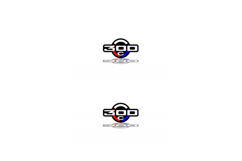 Chrysler 300C II Emblem & Badge Set - Grille and Tailgate 300C II logo (Type 2) Chrysler emblems decoinfabric WHITE