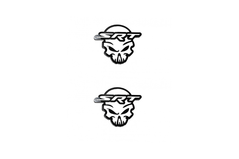 Chrysler Emblem & Badge Set - Grille and Tailgate SRT Skull logo Chrysler emblems decoinfabric WHITE